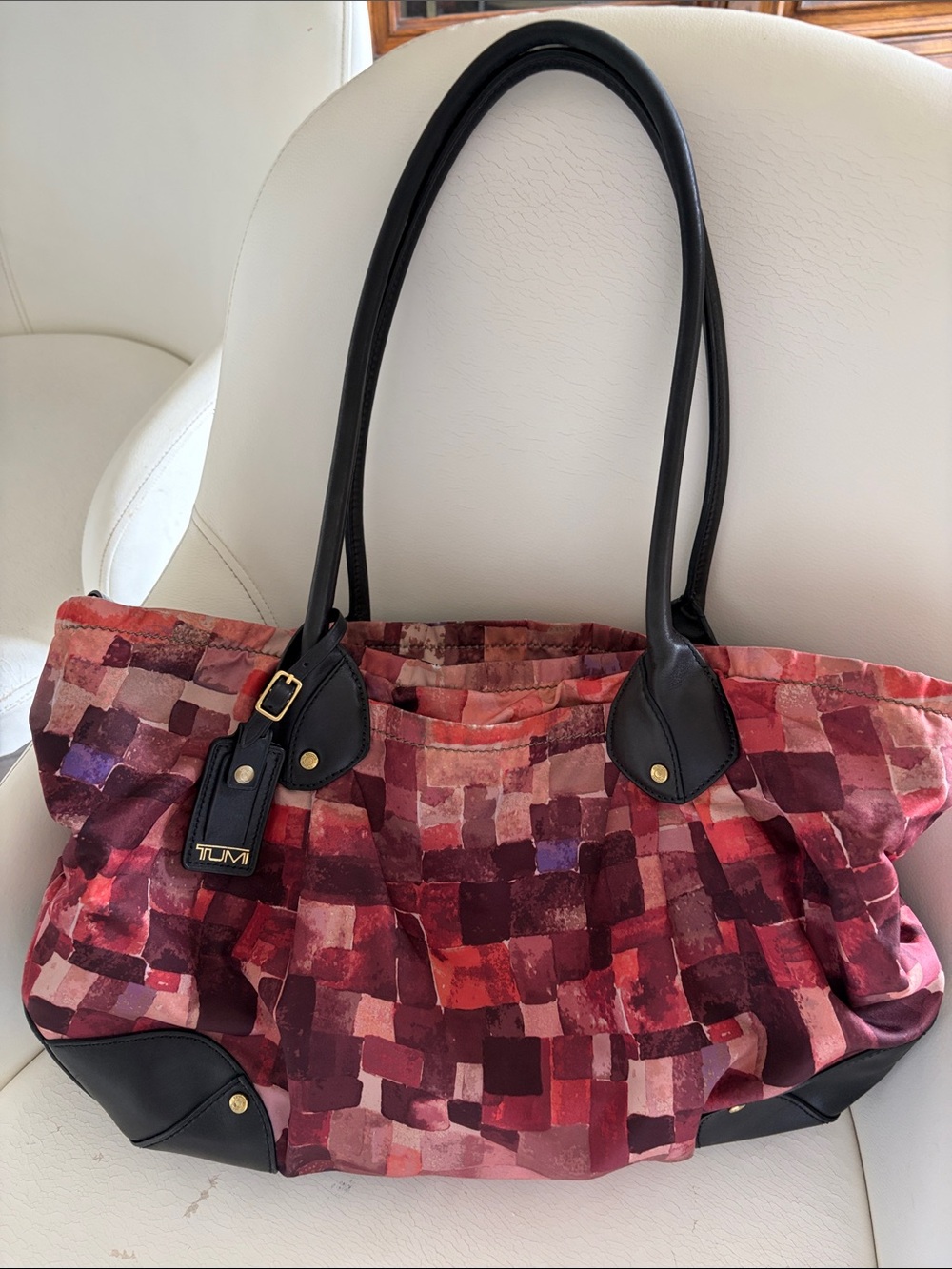 Tumi Women's Patchwork Tote in Red and Burgundy